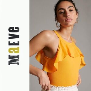 Anthropologie Maeve Ruffled Halter Tank